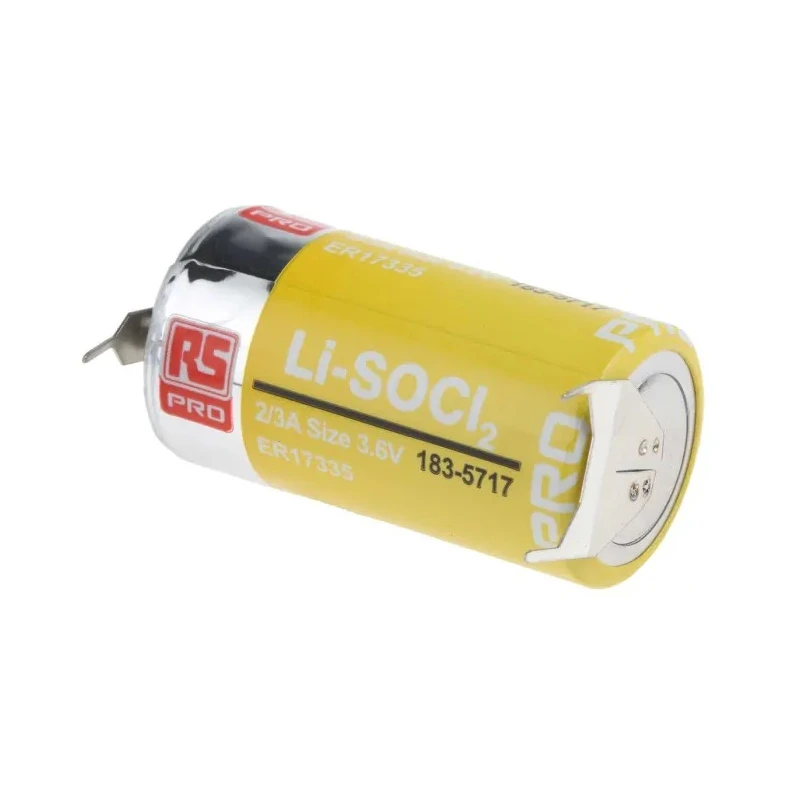 RS PRO Lithium Thionyl Chloride Battery 3.6V, 2/3 A, 2.1Ah, 17mm, PCB Pin, ER17335 183-5717