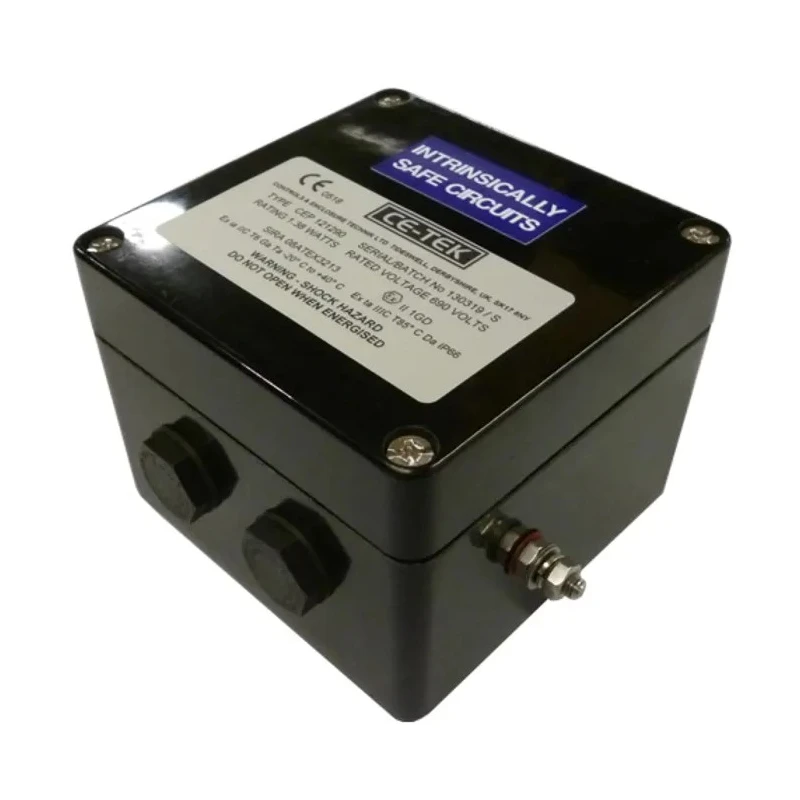 CE-TEK Black Polyester Junction Box, 10 Terminals, 4xM20 Entry, IP66, ATEX Certified, 120x90x122 mm, CEP121290PAI