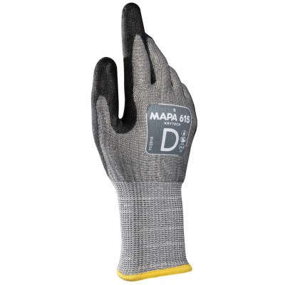 Mapa KRYTECH 615 Grey High Performance Polyethylene Work Gloves, Size 6, Polyurethane Coating 615