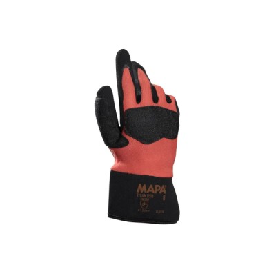 Mapa TITAN 850 Orange Nitrile Work Gloves Size 9 Durable Shock Grease & Oilproof, Reinforced Protection, Nitrile Coating 850