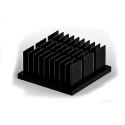 SPREADFAST Universal Square Aluminium Heatsink, 11 mm Height, 25 mm x 25 mm, Black SFH2501-11L