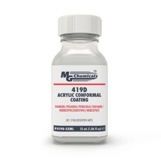 MG Chemicals Transparent Acrylic Conformal Coating, 55 ml Bottle, Acrylic, -65°C to 125°C, 419D-55ML