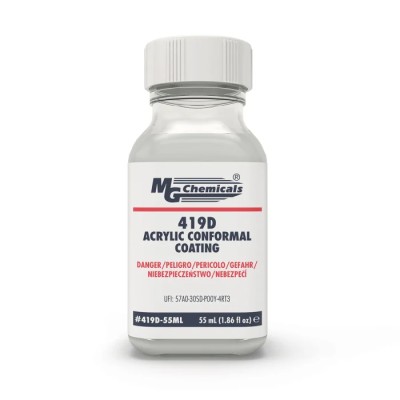 MG Chemicals Transparent Acrylic Conformal Coating, 55 ml Bottle, Acrylic, -65°C to 125°C, 419D-55ML