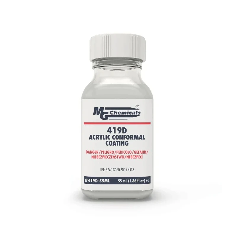 MG Chemicals Transparent Acrylic Conformal Coating, 55 ml Bottle, Acrylic, -65°C to 125°C, 419D-55ML