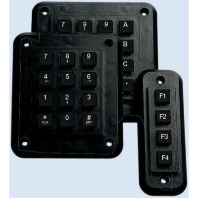Storm IP65 Polymer Keypad, 4 Keys, 4x1 Layout, Panel Cutout 42.5x118.5mm, Model 