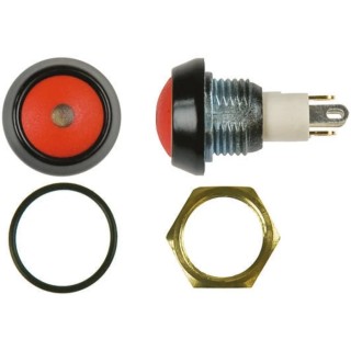 ITW Switches 59 Series Illuminated Miniature Push Button Switch, Momentary, Panel Mount, 13.6 mm Cutout, SPST, Dome 59-412R