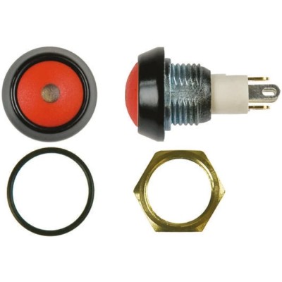 ITW Switches 59 Series Illuminated Miniature Push Button Switch, Momentary, Panel Mount, 13.6 mm Cutout, SPST, Dome 59-412R