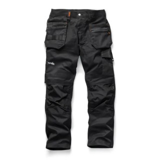 Scruffs Trade Flex Men's Work Trouser Black, 28 in Waist, 30 in Leg, Polyester Cotton, Lightweight, T54490
