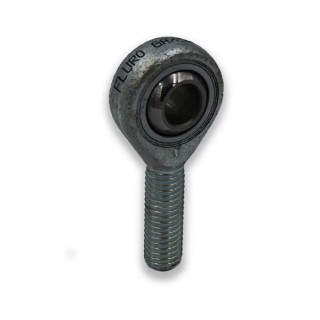 Fluro M22 x 1.5 Male Galvanised Steel Rod End, 22mm Bore, Left Hand Thread, Galvanised Steel GALXSW22