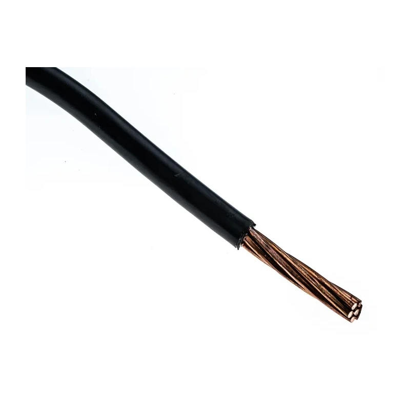 RS PRO H07V-R Series Black Hook Up Wire, Polyvinyl Chloride, 7 x 1.7mm Core Strands, 50m Reel, 750V, 185-3916
