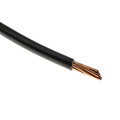 RS PRO H07V-R Series Black Hook Up Wire, 7 x 2.52 mm Strands, 750V AC, 50m, Polyvinyl Chloride 185-3932