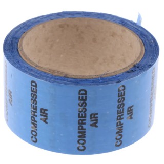 RS PRO Blue Vinyl Polypropylene Pipe Marking Tape, Compressed Air Text, 50mm x 33m 711-413
