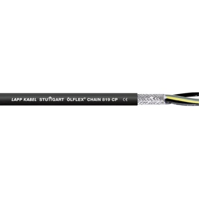 Lapp ÖLFLEX CHAIN 819 CP Control Cable, 4 Cores, 16 AWG, 50 m, Screened, Black Polyurethane Sheath 1027932