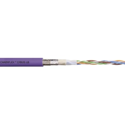 Igus chainflex CFBUS.LB Data Cable 4 Cores 0.25mm² 24 AWG Screened 25m TPE Sheath Purple CFBUS.LB.020