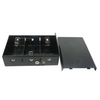 RS PRO Battery Holder for 3 D-Size Cells, Polypropylene, Snap-in Mount, Spring Terminals 185-4725