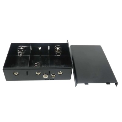 RS PRO Battery Holder for 3 D-Size Cells, Polypropylene, Snap-in Mount, Spring Terminals 185-4725