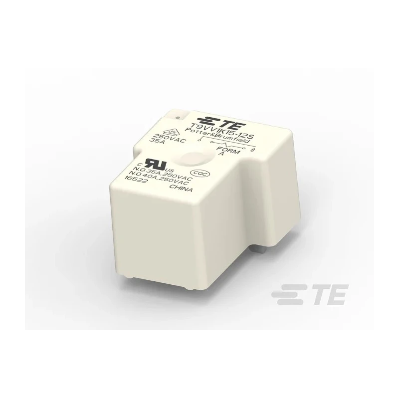 TE Connectivity PCB Power Relay 12V DC Coil, 40A, SPST, Solder Terminal, T9V Series 2027395-5
