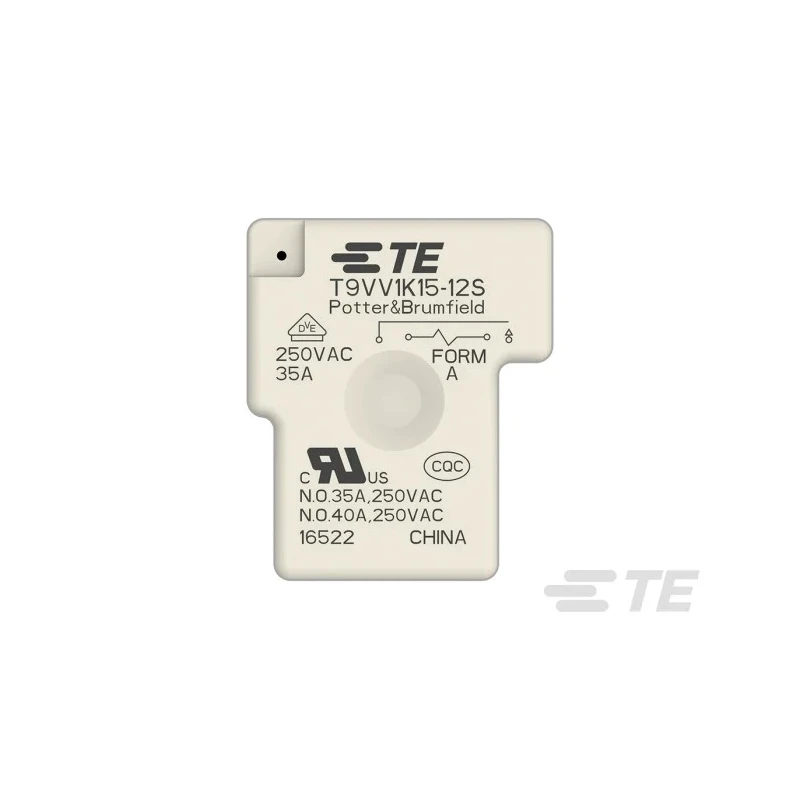 TE Connectivity PCB Power Relay 12V DC Coil, 40A, SPST, Solder Terminal, T9V Series 2027395-5