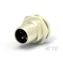 TE Connectivity Circular Connector, Plug, Male, M12, 2 Contacts, Rear, IP67, 16A, Solder, Gold-Plated T4140L12031-000