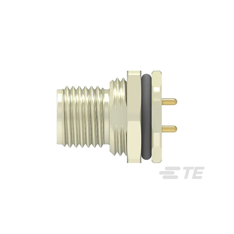 TE Connectivity Circular Connector, Plug, Male, M12, 2 Contacts, Rear, IP67, 16A, Solder, Gold-Plated T4140L12031-000