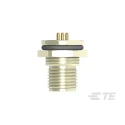 TE Connectivity Circular Connector, Plug, Male, M12, 2 Contacts, Rear, IP67, 16A, Solder, Gold-Plated T4140L12031-000