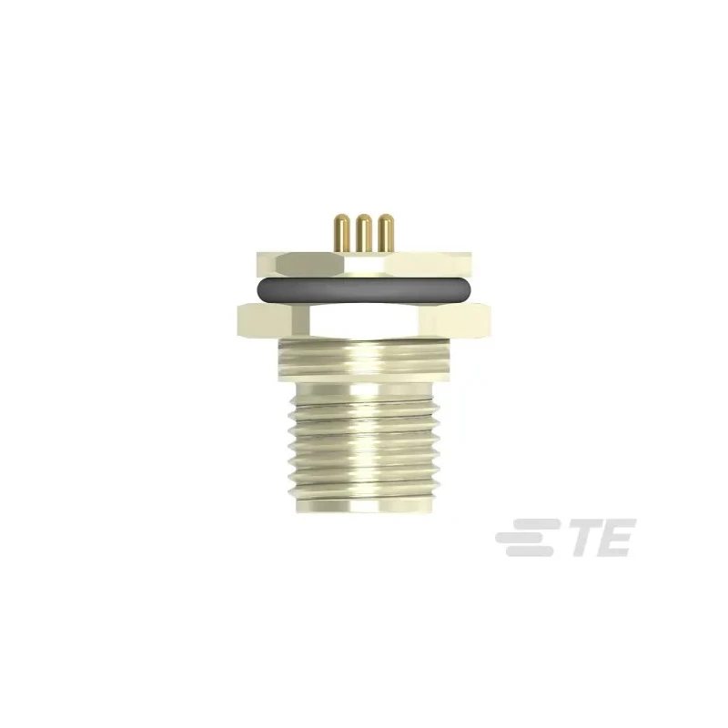 TE Connectivity Circular Connector, Plug, Male, M12, 2 Contacts, Rear, IP67, 16A, Solder, Gold-Plated T4140L12031-000