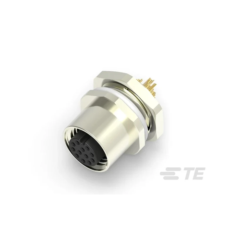TE Connectivity Circular Connector, 12 Contacts, Socket, Female, M12, IP67, Front Mount, Angled, 1.5A, 30V T4133012121-000