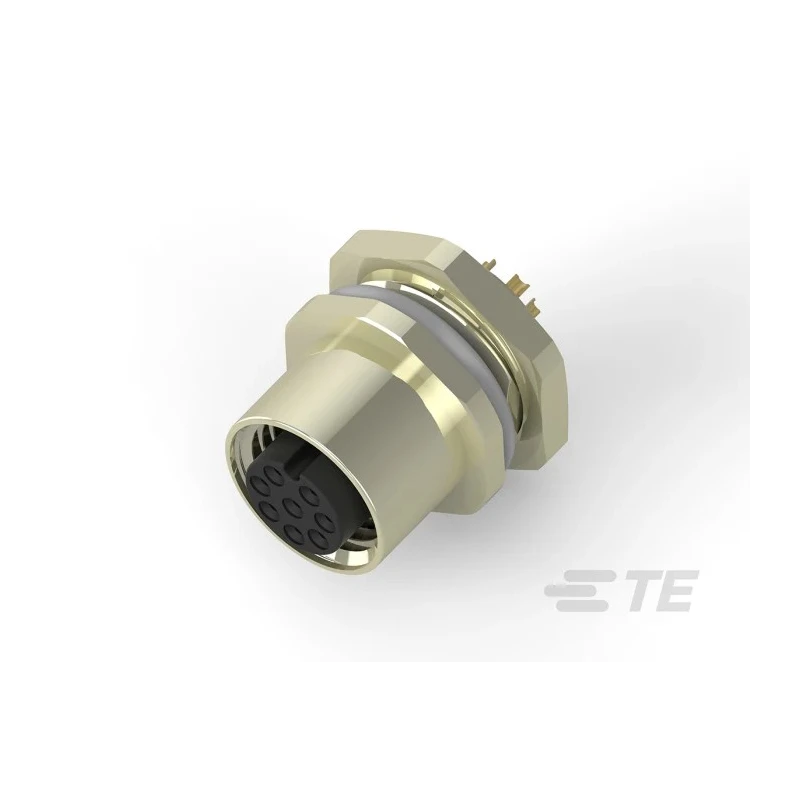 TE Connectivity Circular Connector, 8 Contacts, Female Socket, M12, Angled, Front Mount, IP67, Nylon Body T4133012081-000