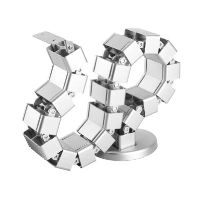 StarTech.com Silver Cable Sleeve Modular Cable Management Spine , Steel & Plastic, Adjustable, Four Channel CMVBMOD