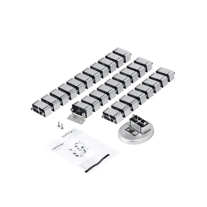 StarTech.com Silver Cable Sleeve Modular Cable Management Spine , Steel & Plastic, Adjustable, Four Channel CMVBMOD