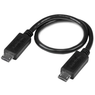 StarTech.com IC Socket USB Cable, USB 2.0, Male Micro USB Type B to Male Micro USB Type B, 203.2 mm, PVC Jacket UUUSBOTG8IN