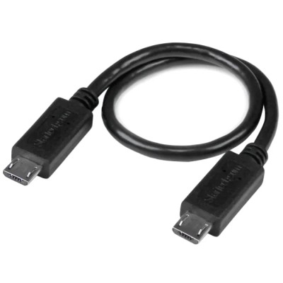 StarTech.com IC Socket USB Cable, USB 2.0, Male Micro USB Type B to Male Micro USB Type B, 203.2 mm, PVC Jacket UUUSBOTG8IN