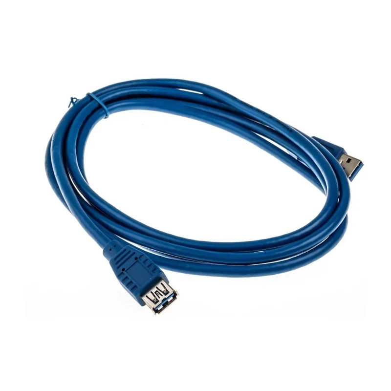 RS PRO USB 3.0 Male Type A to Female Type A Extension Cable, Blue, 2 m 186-3051
