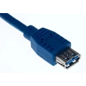 RS PRO USB 3.0 Male Type A to Female Type A Extension Cable, Blue, 2 m 186-3051