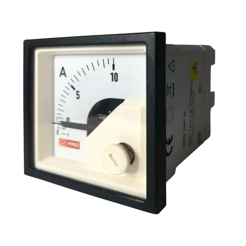 RS PRO Analogue Panel Ammeter 10 A AC, 45 mm x 45 mm, 1% Accuracy, Moving Iron 186-2413