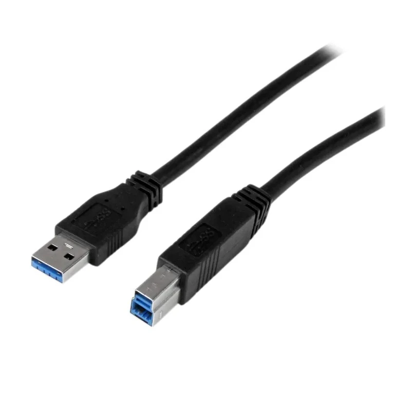 StarTech.com USB 3.0 Male USB Type A to USB 3.2 Type B Cable, 9 Pin, Black, 2m, Polyvinyl Chloride, USB3CAB2M