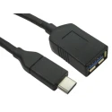 RS PRO IC Socket USB Cable Male USB Type C to Female USB Type A Black 1m 20V 186-3058