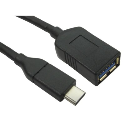 RS PRO IC Socket USB Cable Male USB Type C to Female USB Type A Black 1m 20V 186-3058