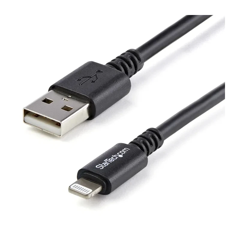 StarTech.com USB 2.0 Male USB Type A to Male Lightning Connector Black PVC Cable 3m USBLT3MB