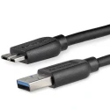 StarTech.com USB 3.0 Cable, Male USB Type A to Male Micro USB Type B, 2m, Black, Polyvinyl Chloride Jacket USB3AUB2MS