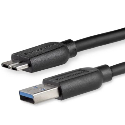 StarTech.com USB 3.0 Cable, Male USB Type A to Male Micro USB Type B, 2m, Black, Polyvinyl Chloride Jacket USB3AUB2MS