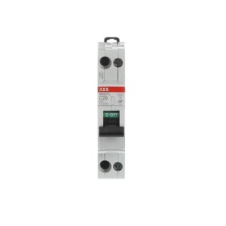 ABB Miniature Circuit Breaker 1-Pole 20A Type C 230V AC 4.5kA Breaking Capacity DIN Rail SN201 