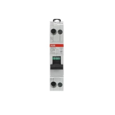 ABB Miniature Circuit Breaker 1-Pole 20A Type C 230V AC 4.5kA Breaking Capacity DIN Rail SN201 