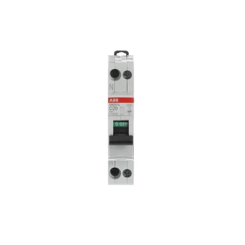 ABB Miniature Circuit Breaker 1-Pole 20A Type C 230V AC 4.5kA Breaking Capacity DIN Rail SN201 