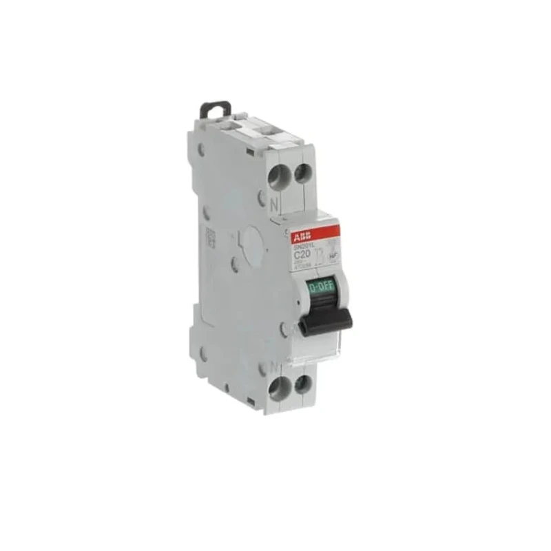 ABB Miniature Circuit Breaker 1-Pole 20A Type C 230V AC 4.5kA Breaking Capacity DIN Rail SN201 