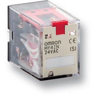 Omron DIN Rail Power Relay 220V AC/240V AC 4PDT 3A Screw Terminal MY Series MY4IN-GS AC220/240