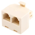 RS PRO SY666 Series 2 Port RJ11 Adapter Straight ABS Plastic Housing 186-3082