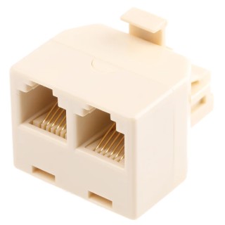 RS PRO SY666 Series 2 Port RJ11 Adapter Straight ABS Plastic Housing 186-3082