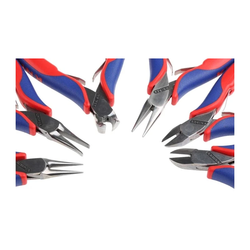 Knipex Electronic Plier Case Set, 6 Pieces, Mixed Plier Types, Precision Tweezers, Compact Case, 00 20 16