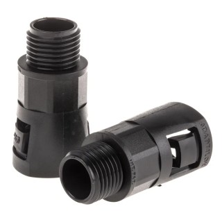 Adaptaflex Conduit Fitting, 16 mm Nominal Size, M16 Thread, Polyamide 66, Black, IP66, Pack of 7TCA296000R0350 AL16/M16/A/BL